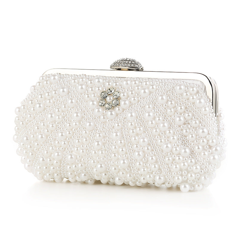 Women's Diamond Banquet Clutch Pearl Large Capacity Evening Bags