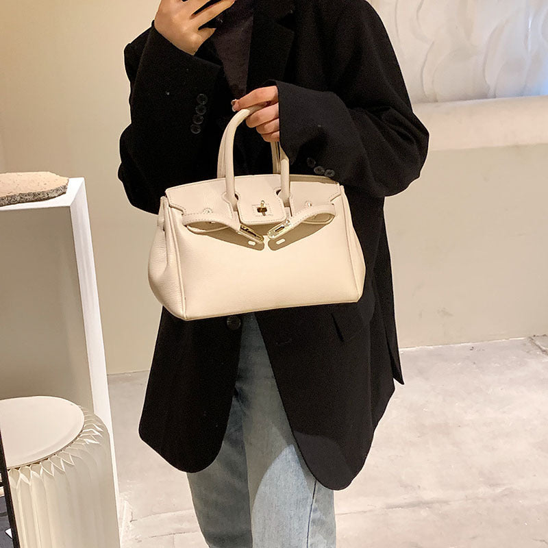 Women's Advanced Texture Lychee Pattern Fashion Large Shoulder Bags