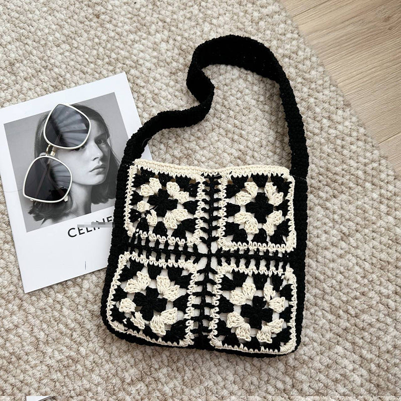 Women's Ethnic Style Crochet Woven Fashion Woolen Shoulder Bags