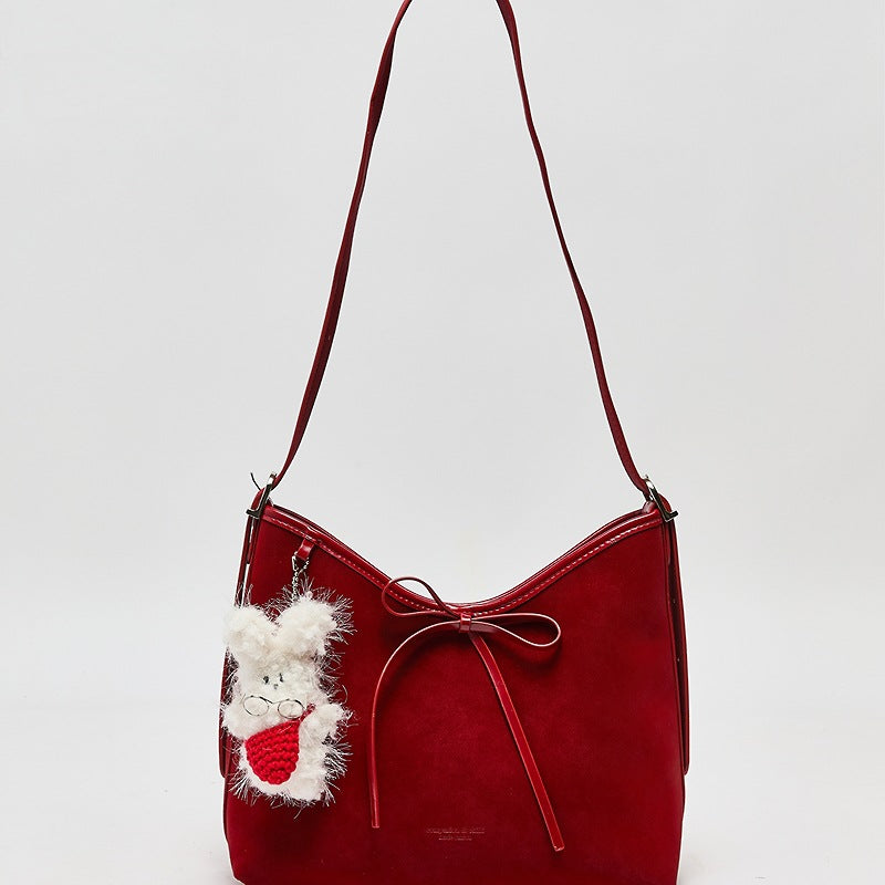 Women's Autumn College Color Bow Large Capacity Storage Women's Shoulder Bag
