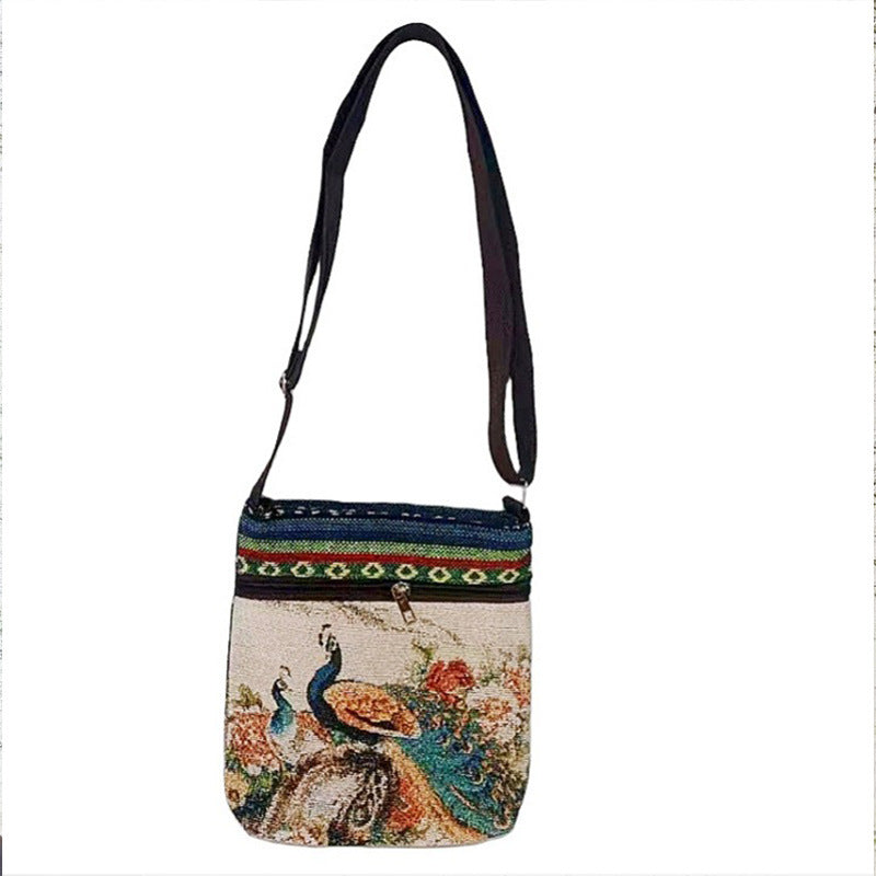Women's Elephant Owl Shopping Canvas Trendy Women's Messenger Bag