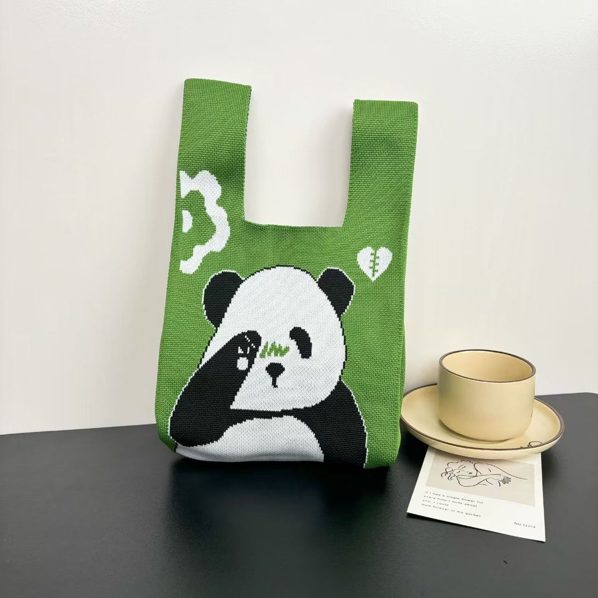 Women's Cute Panda Knitted Gift Niche High-grade Women's Handbag