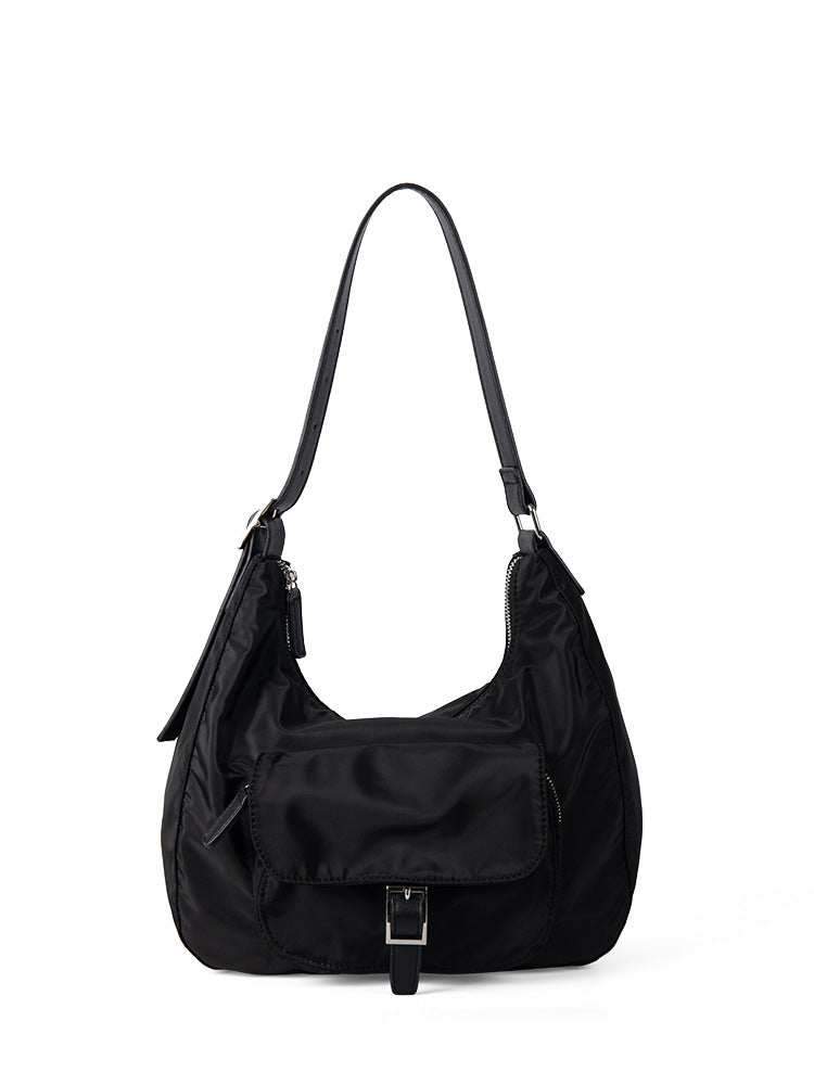 Women's Korean Niche Design Contrast Color Underarm Commute Large Armpit Bags