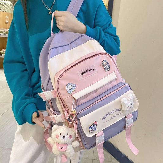 Leisure Junior High Female College Korean Backpacks