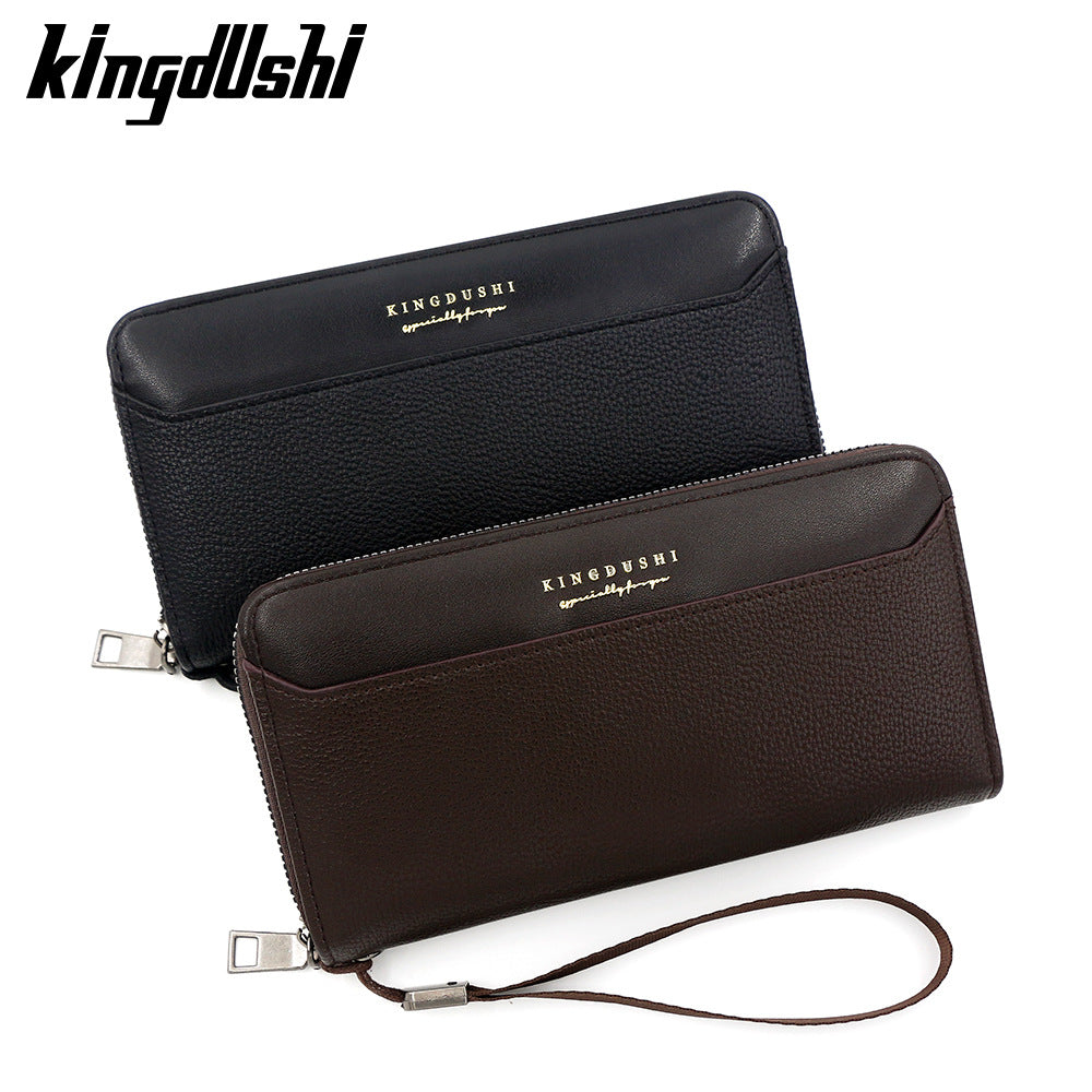 Men's Stitching Long Zipper Boutique Large Capacity Multi Men's Wallet