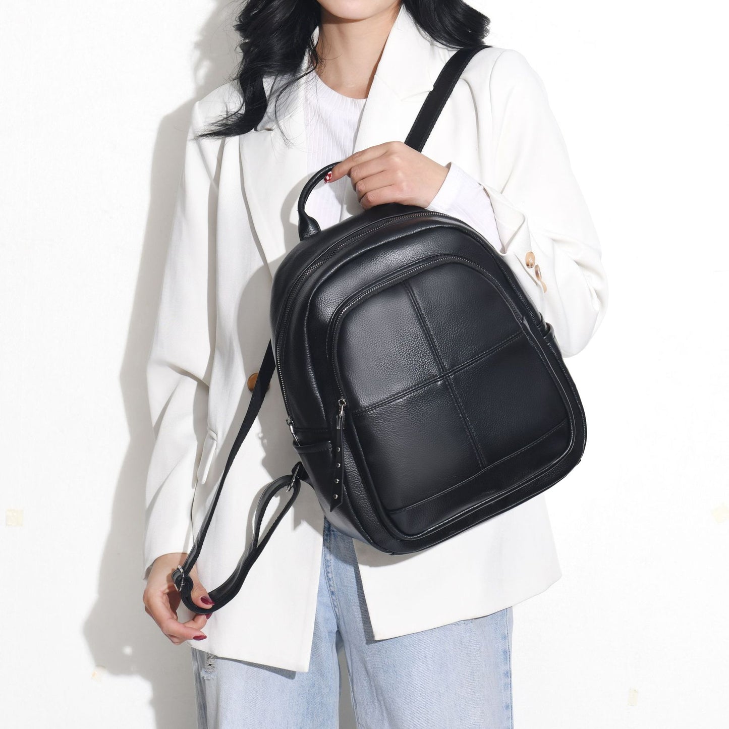 Style Soft Leather Fashion Large Capacity Backpacks