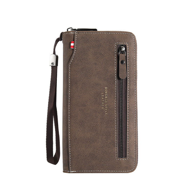 Men's Fashion Zipper Long Multiple Slots Large Men's Wallet