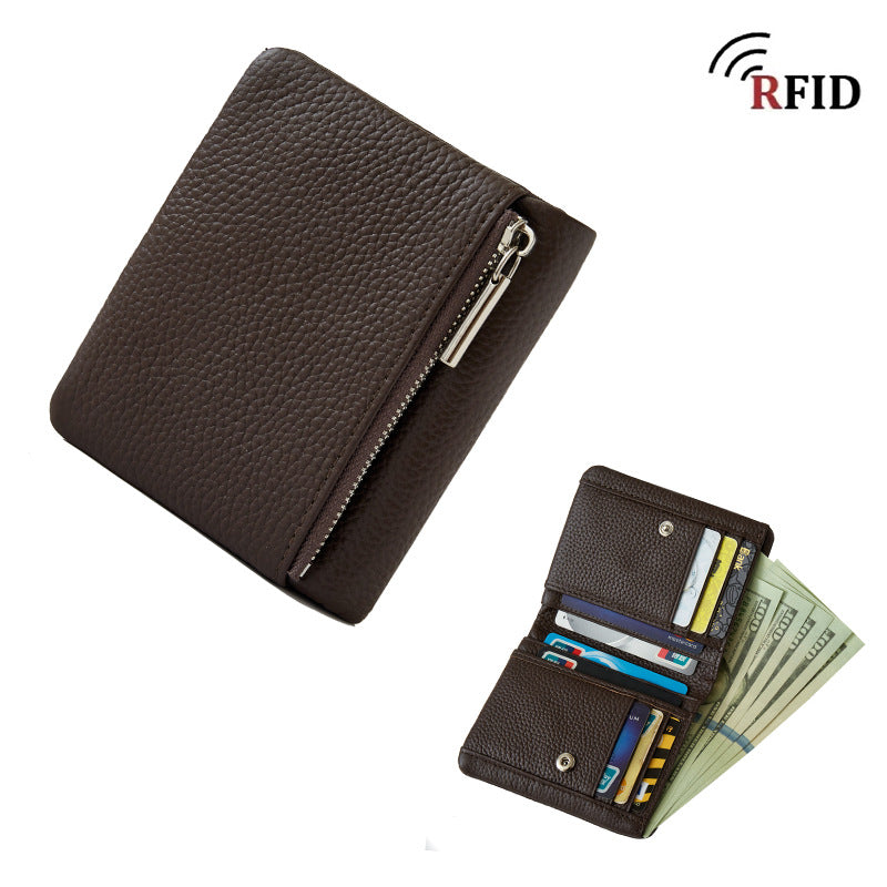 First Layer Cowhide Unisex Thin Section Ladies Wallet