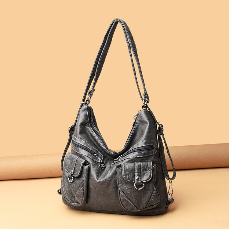 Women's Female Lady Soft Leather Simple Shoulder Bags
