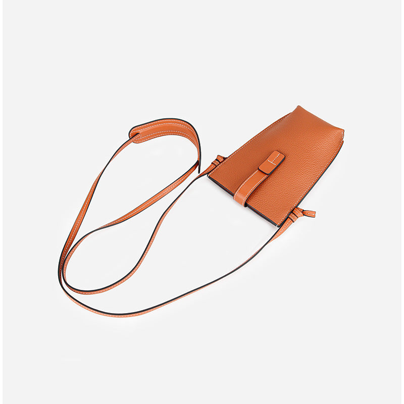 Women's Mobile Mini Genuine Cattlehide Leather Surface Women's Messenger Bag