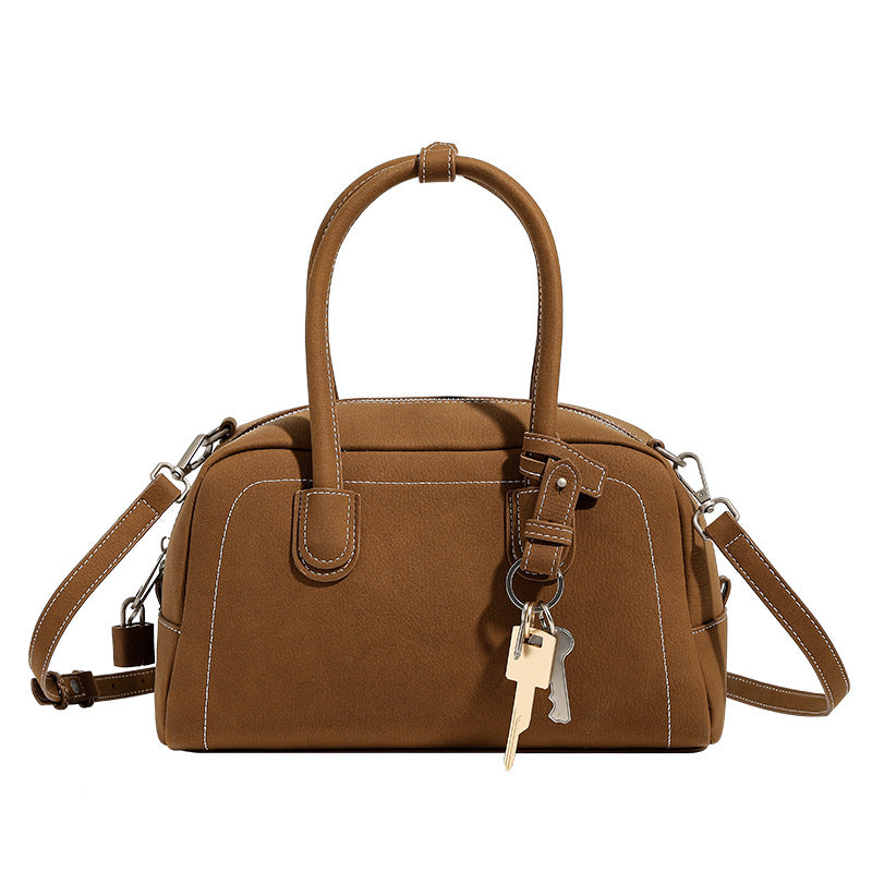 Women's Vintage Autumn Frosted Feeling Tong Boston Women's Shoulder Bag