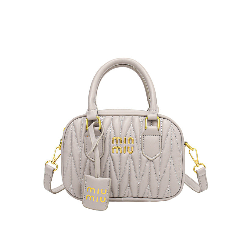 Women's Fashion Fashionable High-grade Pleated Bowling Mini Shoulder Bags
