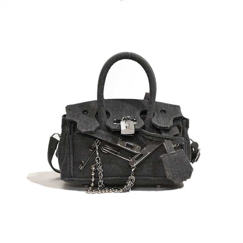 Retro Distressed Spoof Pin Rag Beggar Bags