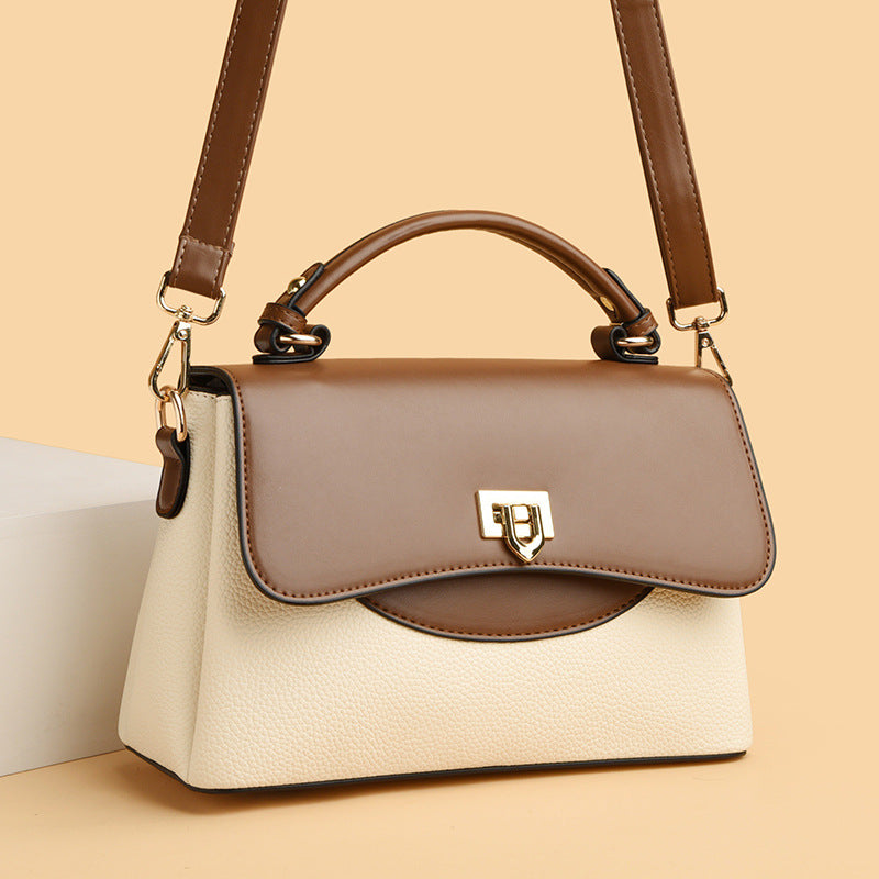 Women's Fashion Contrast Color Trendy Large Capacity Handbags