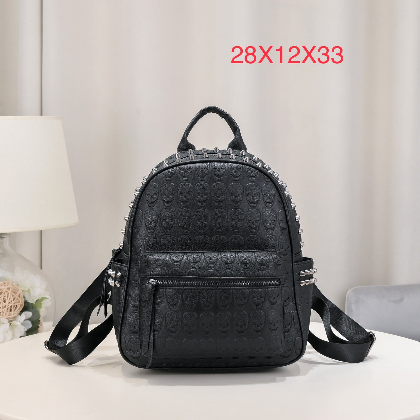 Large Capacity Unisex Trendy Skull Rivet Bags