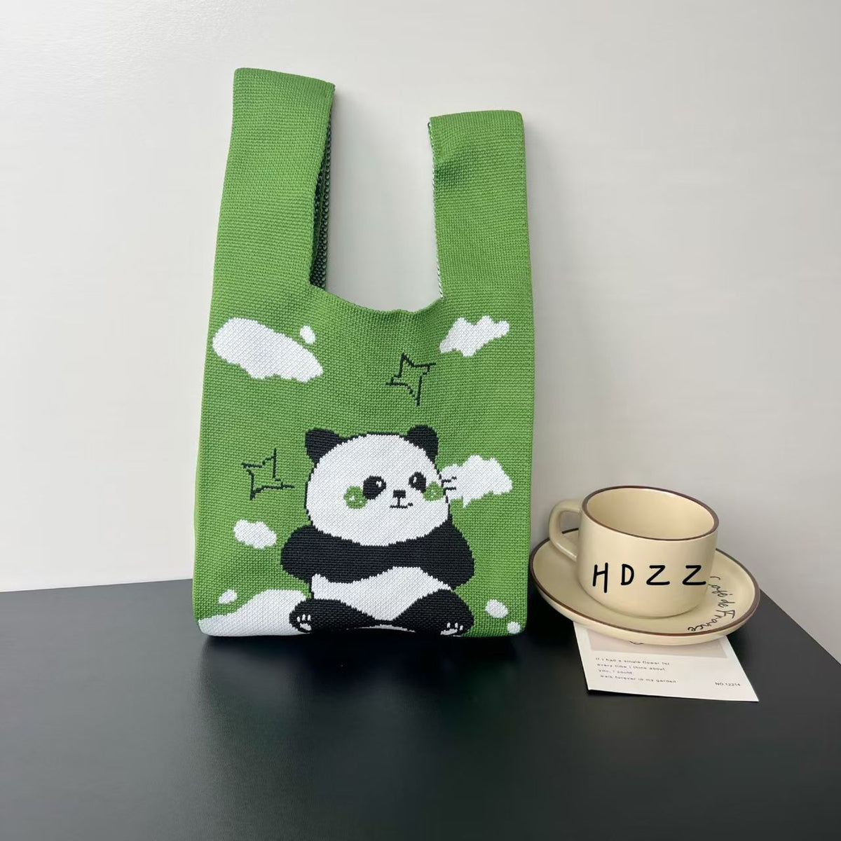 Women's Cute Panda Knitted Gift Niche High-grade Women's Handbag