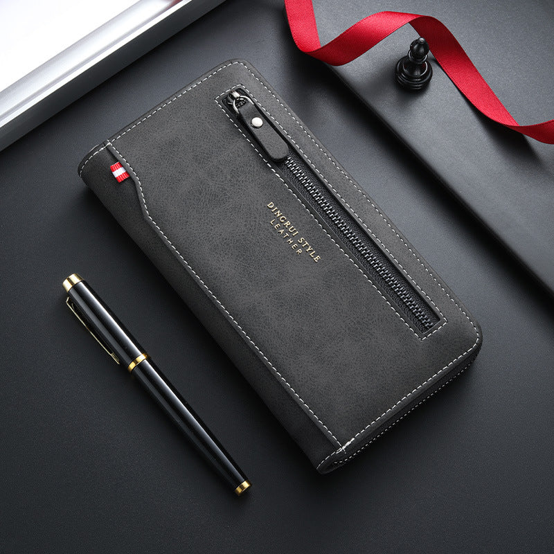 Men's Fashion Zipper Long Multiple Slots Large Men's Wallet