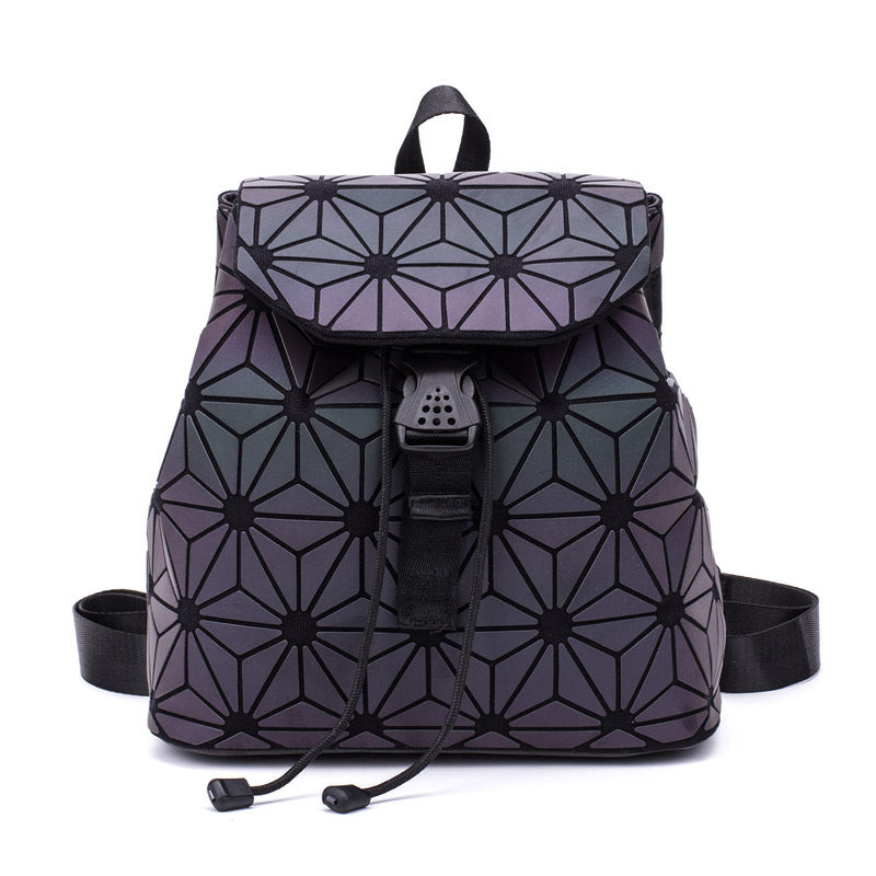 Women's Laser Size Geometric Rhombus Korean Style Backpacks