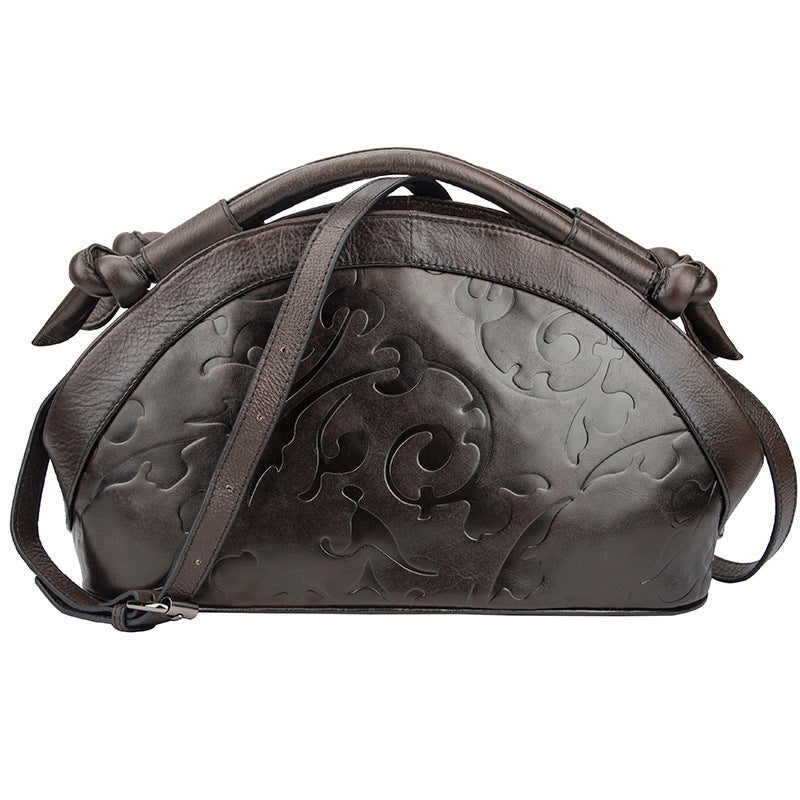 Women's Retro First Layer Cowhide Leather Distressed Bags