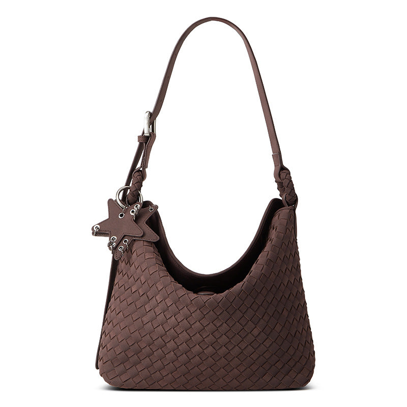 High-grade Hand-woven Suede Large Capacity Fashion Women's Shoulder Bag