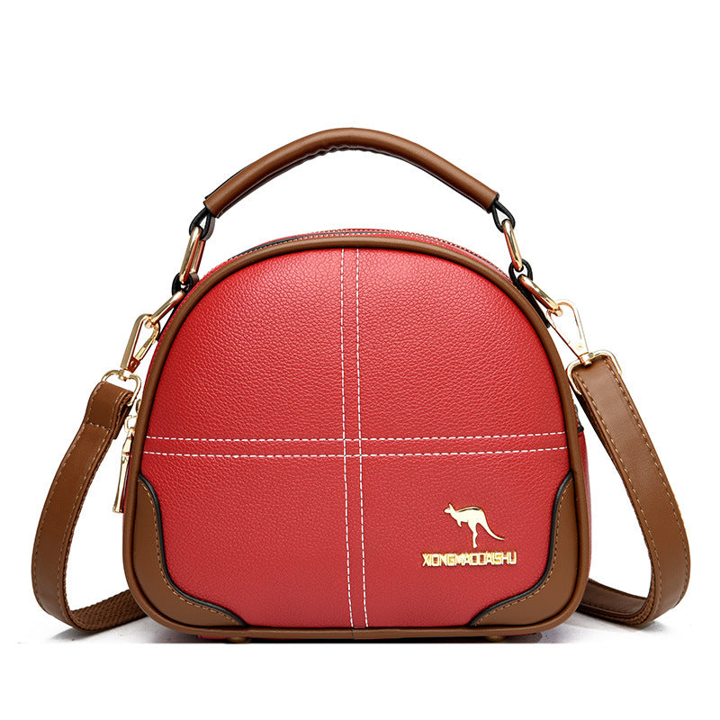 Women's High-grade Embroidery Thread Commute Soft Leather Crossbody Bags