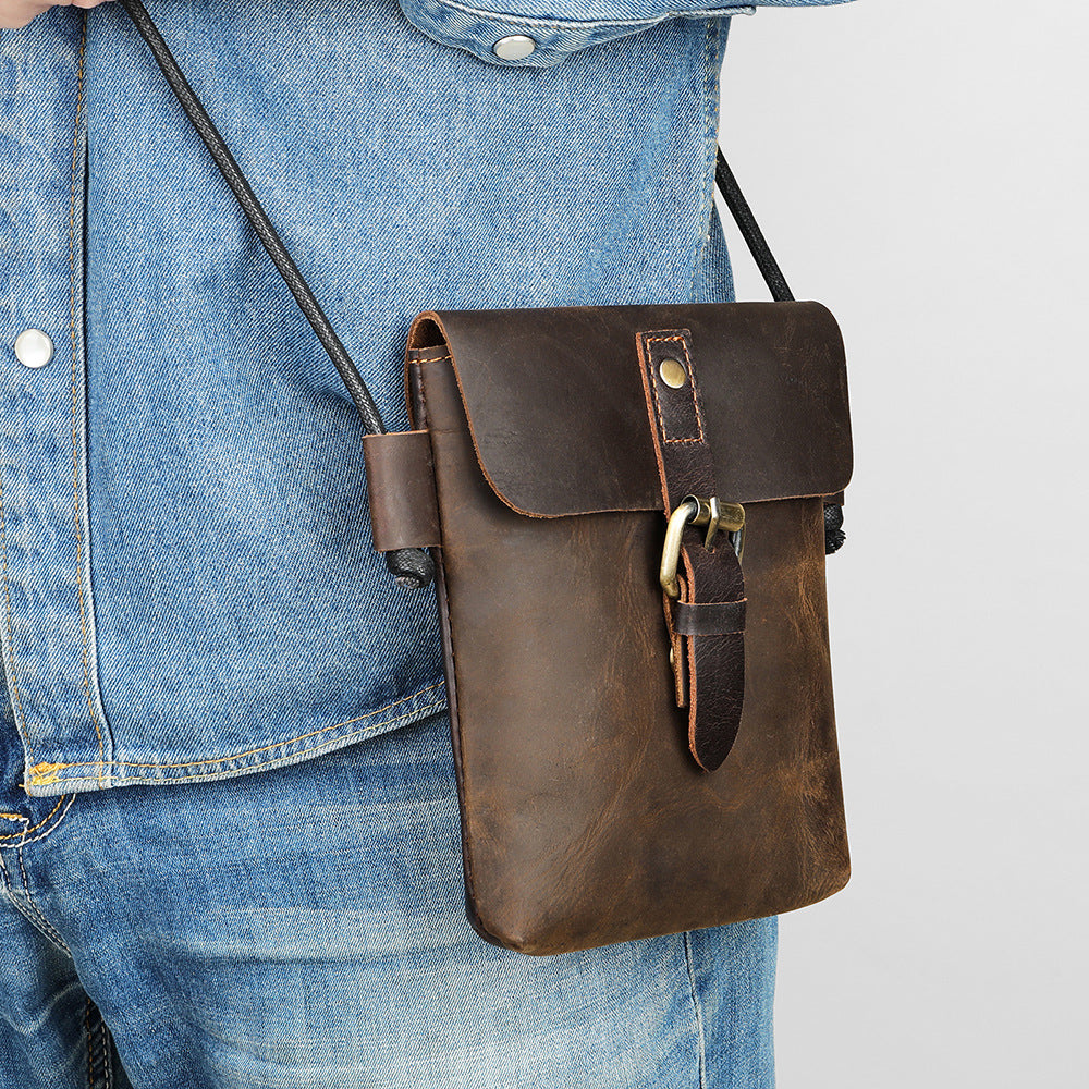 Men's Genuine Leather Mobile Mini First Layer Men's Messenger Bags
