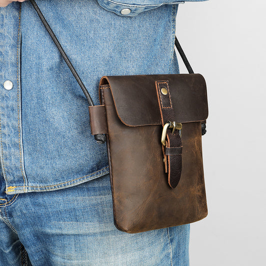 Men's Genuine Leather Mobile Mini First Layer Men's Messenger Bags
