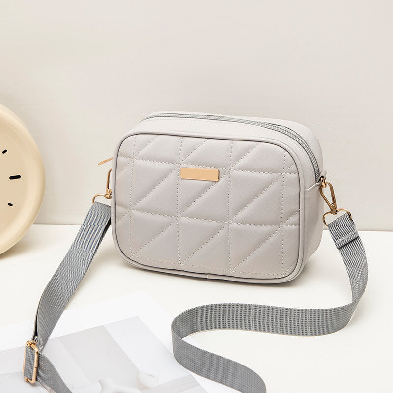 Triangle Rhombus Embroidered Trendy Stylish Portable Simple Large Capacity Light Women's Messenger Bag