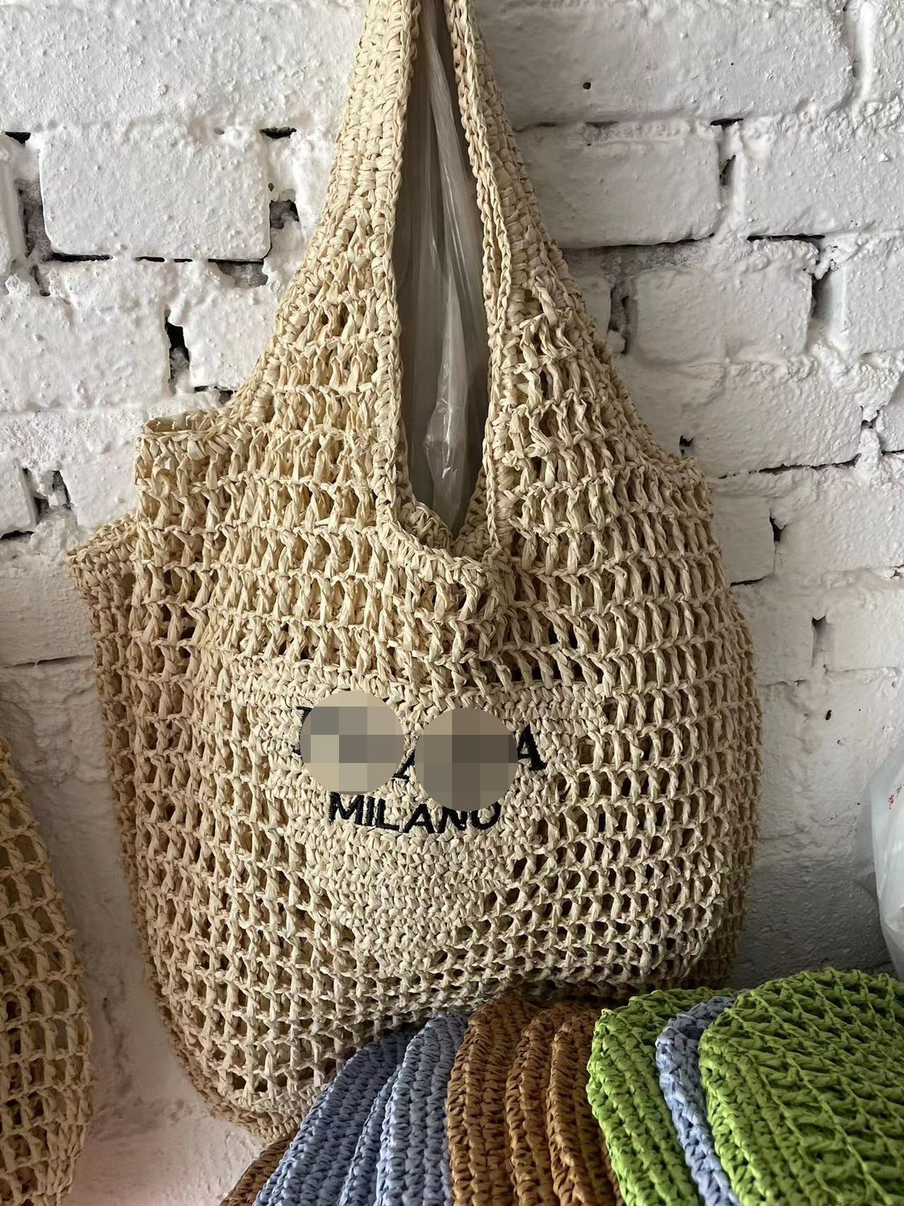 Round Net Pocket Goddess Underarm Straw Shoulder Bags