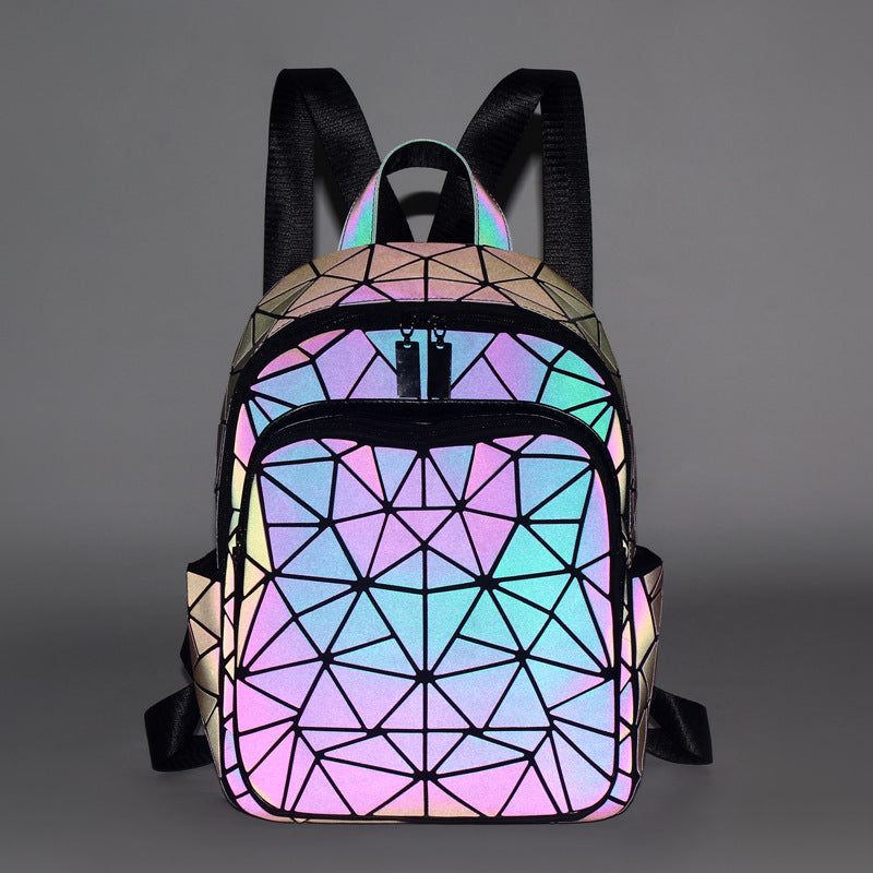 Women's & Men's Fashion Trendy Rhombus Luminous Color Changing Backpacks