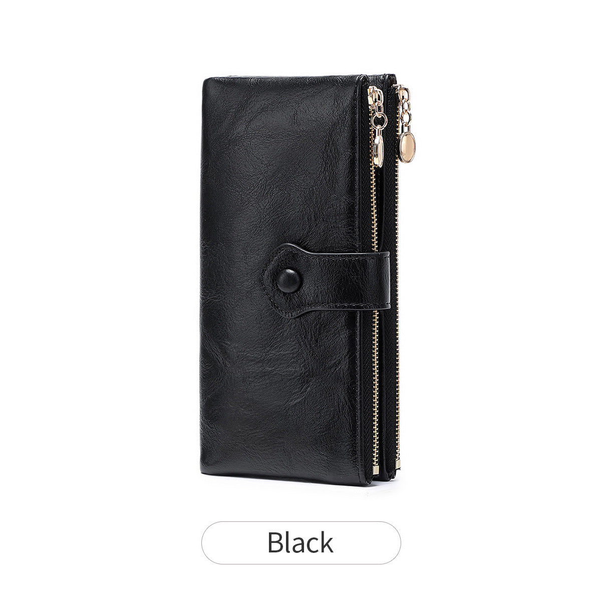 Women's Double Fold Long Simple Large Capacity Zip Multifunctional Buckle