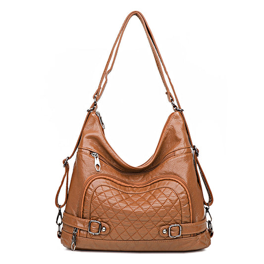 Women's Spring Washed-out Vintage Fashion Trend Large Shoulder Bags