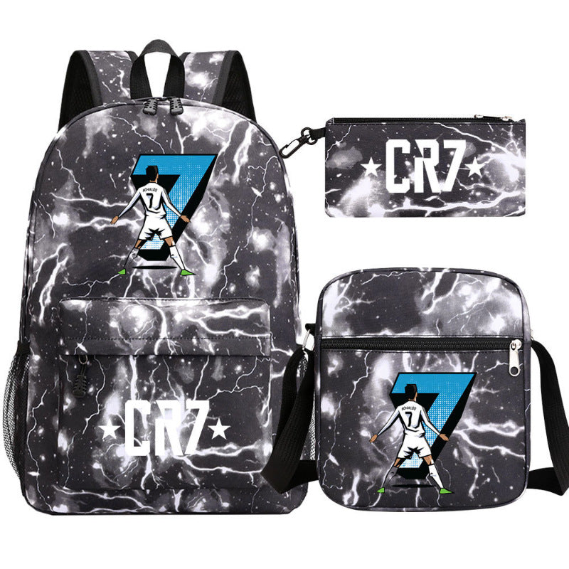 Women's & Men's & Football Star Junior Three-piece Suit Backpacks