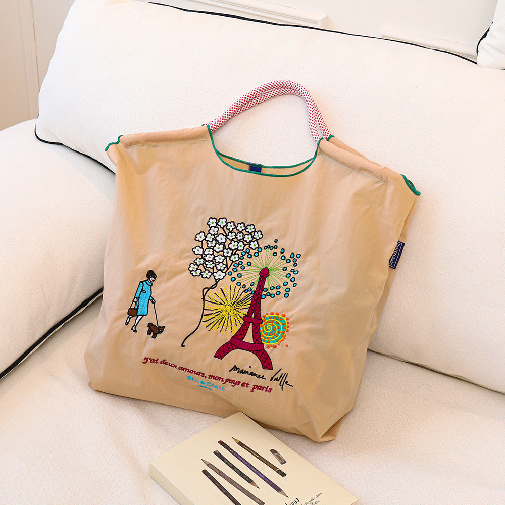 Embroidery Environmentally Friendly Nylon One Shopping Bags