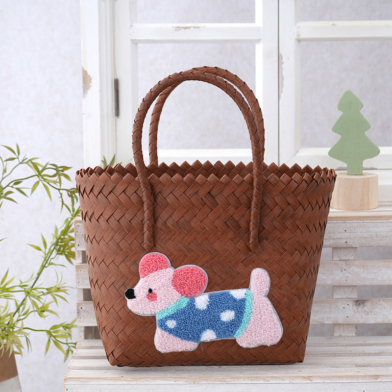 Women's Curtain Cloth Large Capacity Woven Gift Bags