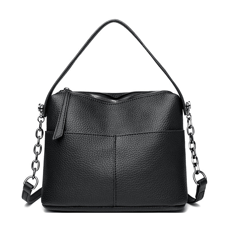 Retro Large Capacity Simple Soft Leather Fashionable Stylish Versatile For Handbags