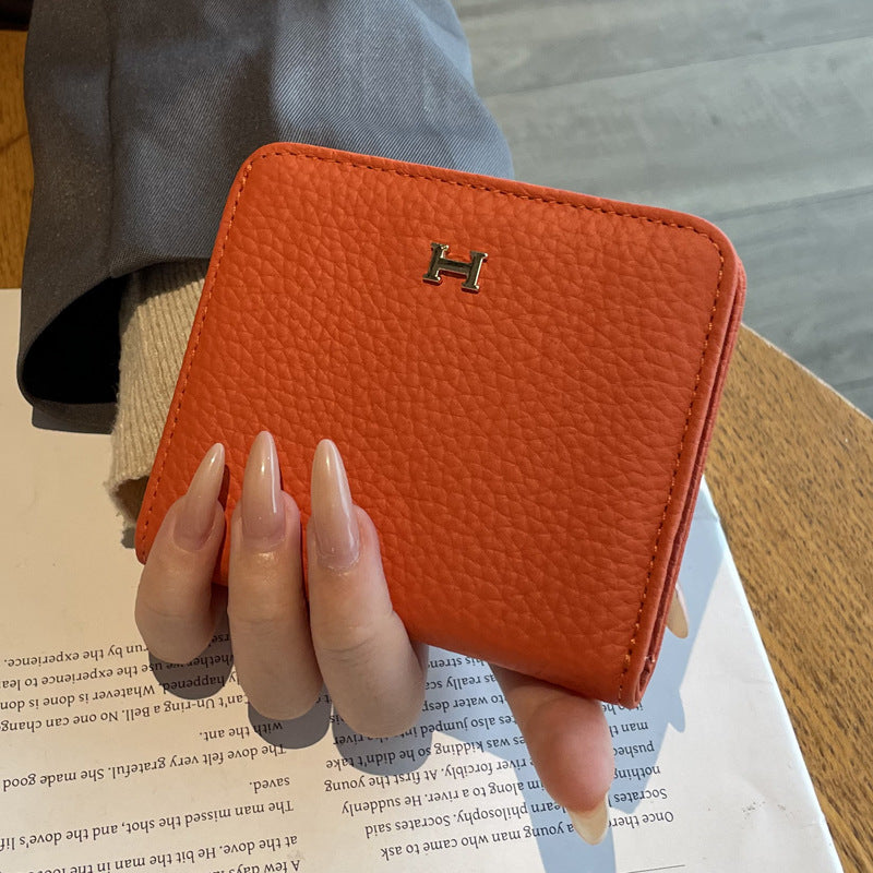 Women's Leather Lightweight Short Style Cowhide Design Card Holder