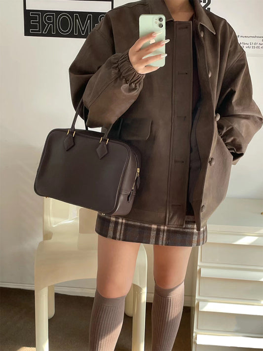 Women's First Layer Cowhide Leather Feather Retro Handbags