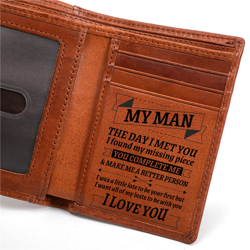Men's Layer Cow Vegetable Tanned Leather Genuine Men's Wallets