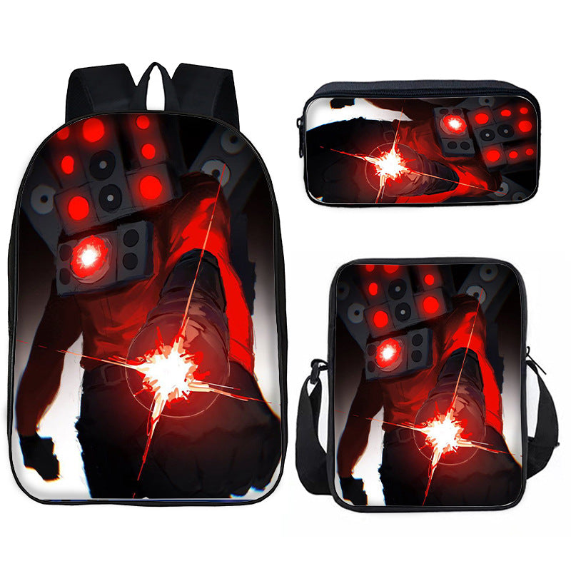 Toilet Primary Secondary Monitor Three-piece Set Elementary School Students' Schoolbags