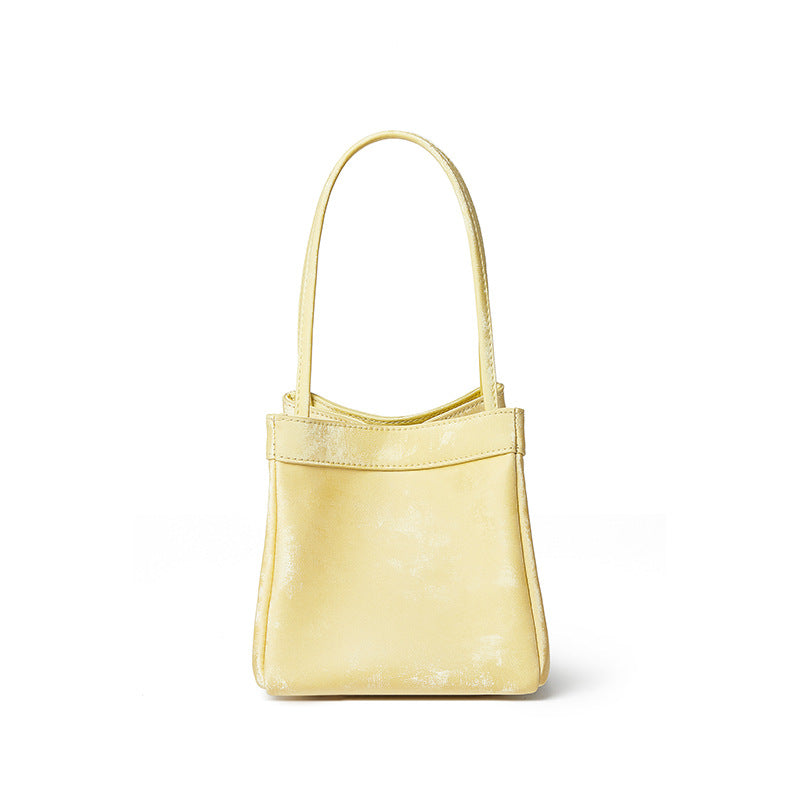 Women's Chinese Style Tip Leather Satin Large Shoulder Bags