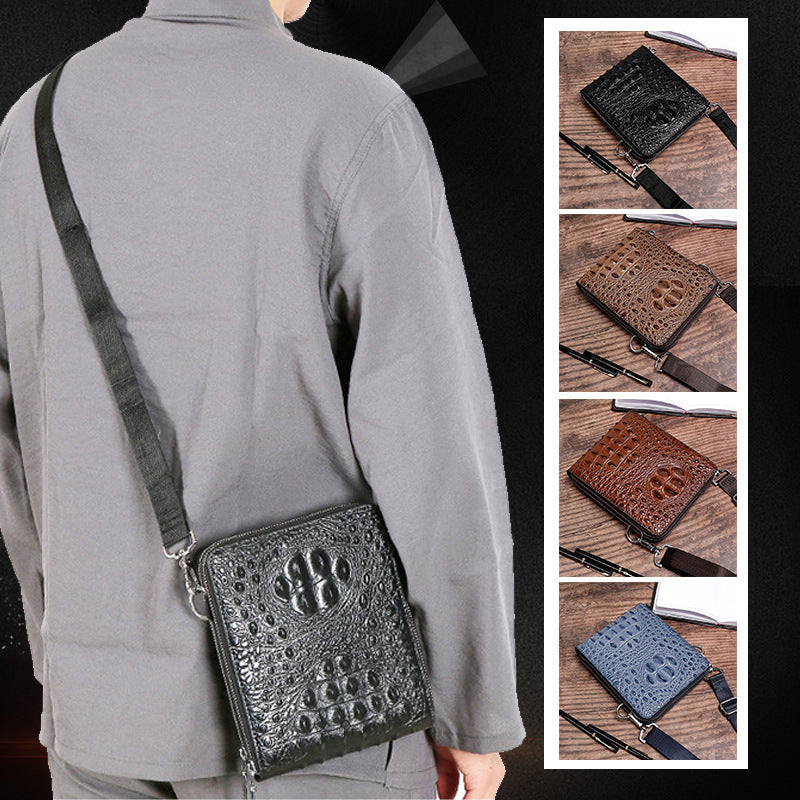 Men's Large Capacity Crocodile Pattern For Trend Men's Handbags