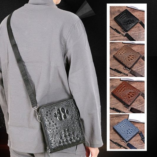 Men's Large Capacity Crocodile Pattern For Trend Men's Handbags