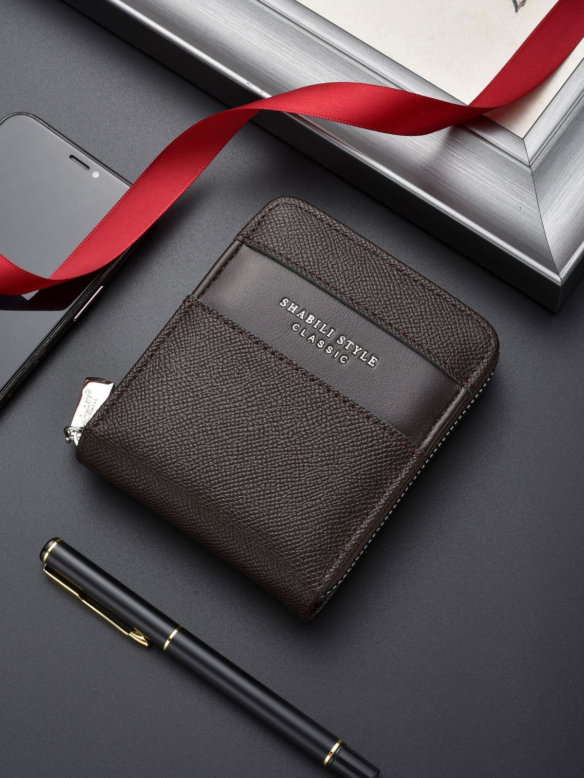 Men's Short Vintage Multifunctional Zipper Simple Fashion Large Men's Wallets
