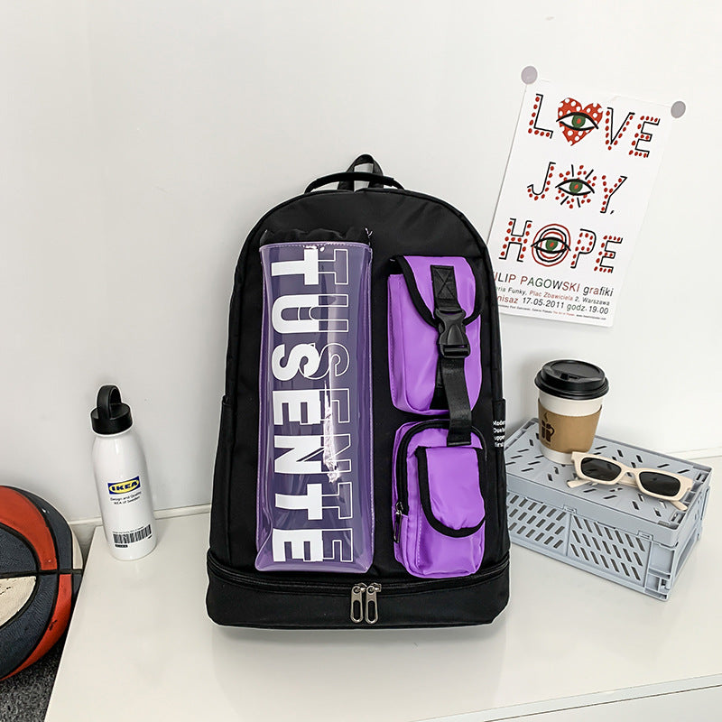 Men's Fashion Trendy Leisure Personalized Color Matching Backpacks