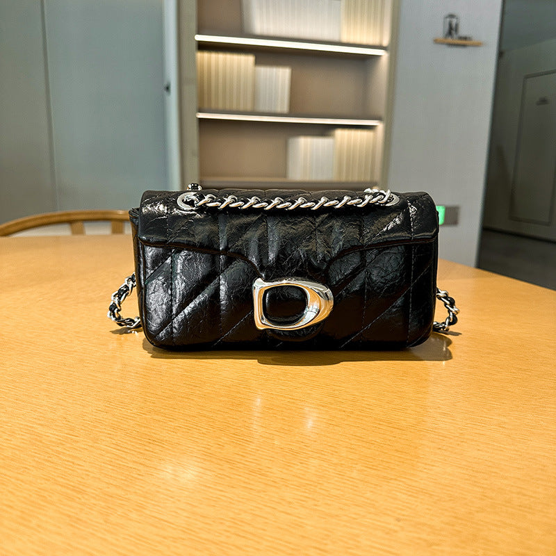 Women's Chain High-grade Classic Style Burst Leather Small Square Bags