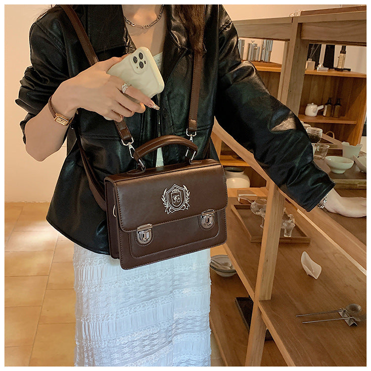 Style Uniform One Black Preppy Postman Shoulder Bags