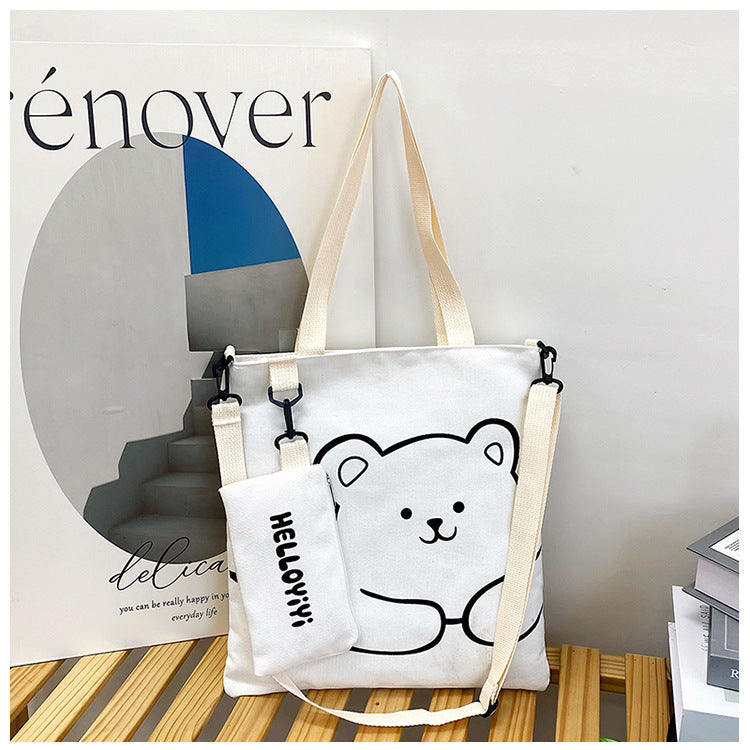 Women's Fashion Woven Pencil Canvas Cram Versatile Bags