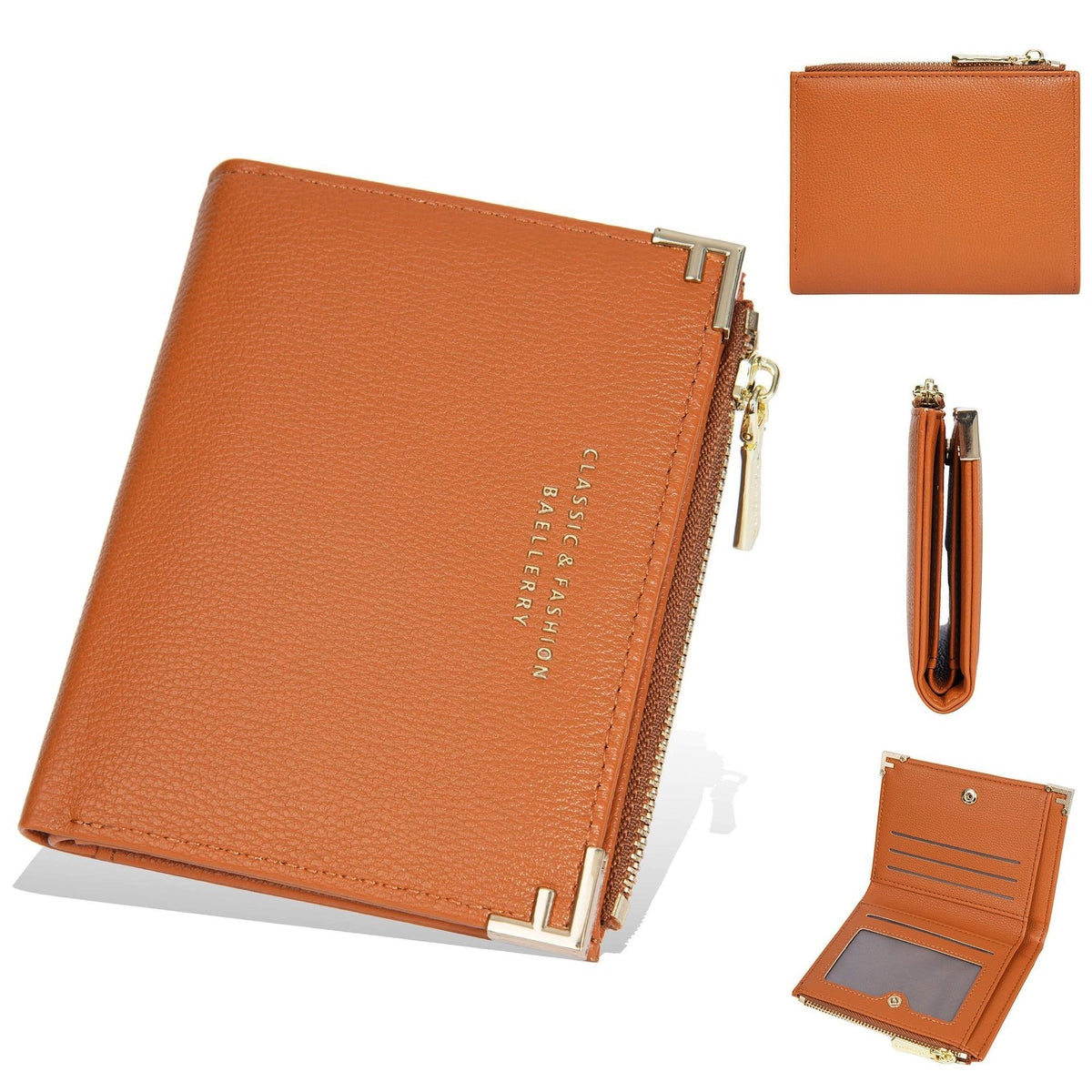Women's Short Simple Two-fold Zipper Fashion Ladies Wallet