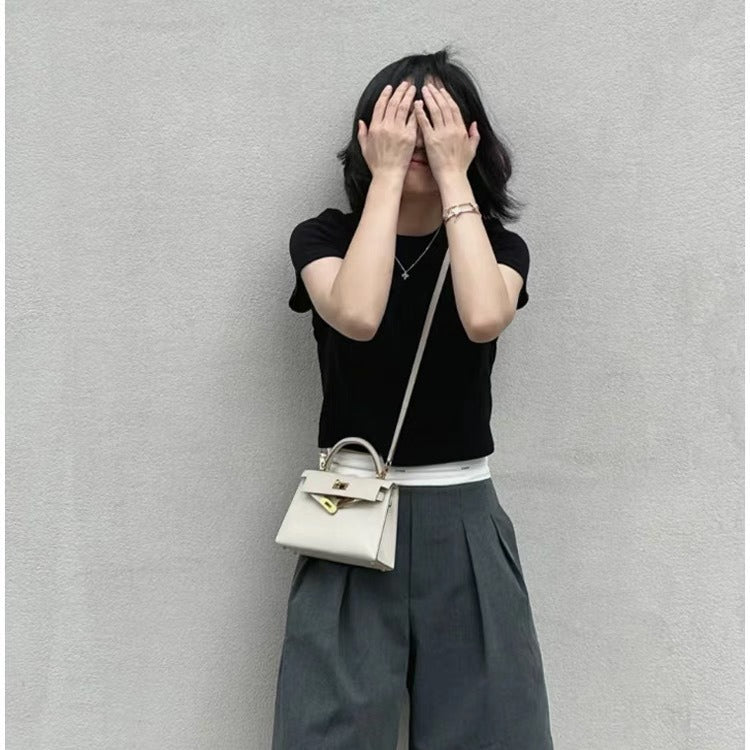 Palm Print Cowhide Second Generation Kelly Trendy Bags